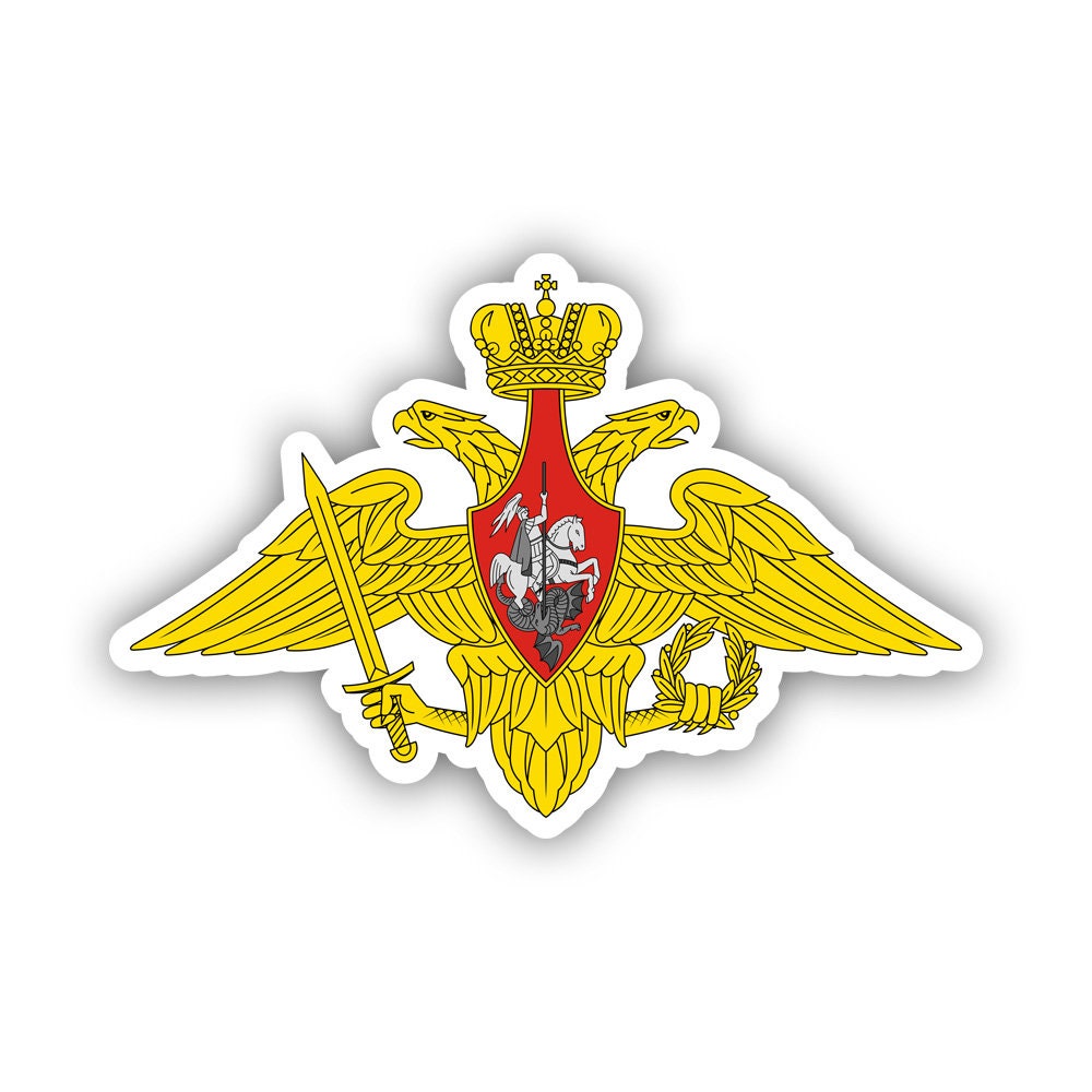 ロシア軍旗エンブレム記章ステッカー - デカール - アメリカ製 - UV