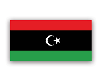 Autocollant de drapeau libyen - Décalcomanie - Fabriqué aux États-Unis - Protégé UV - Libye