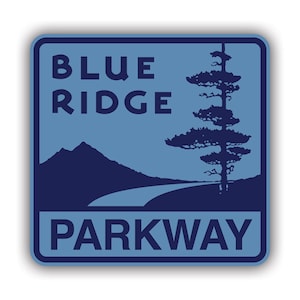 Vintage Blue Ridge Parkway Sticker - Decal - American Made - UV Protected - national park virginia va north Carolina nc mountain range