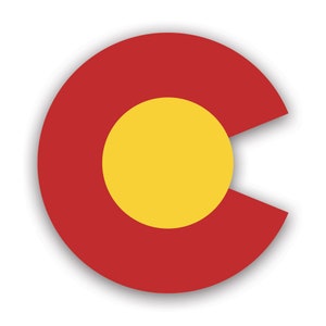 Colorado C Logo Shaped Sticker - Decal - American Made - UV Protected co denver boulder native shape flag