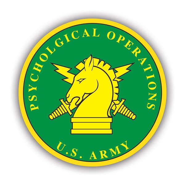Round US Army Psychological Operations Seal Sticker - Decal - American Made - UV Protected - psyops usa