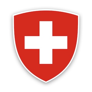 Swiss Coat of Arms Sticker - Decal - American Made - UV Protected switzerland flag che ch coa
