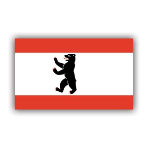 Landesflagge Berlin Flag Sticker - Decal - American Made - UV Protected - variant coat of arms germany