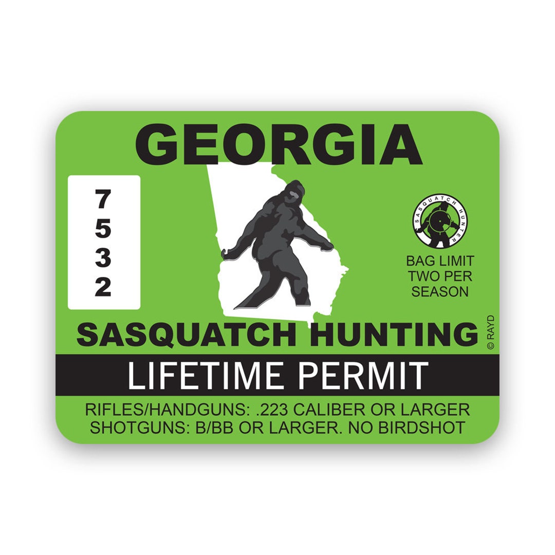 Montana Sasquatch Hunting Permit Sticker Decal - Self Adhesive Vinyl - Weatherproof - Made In - Foto 4