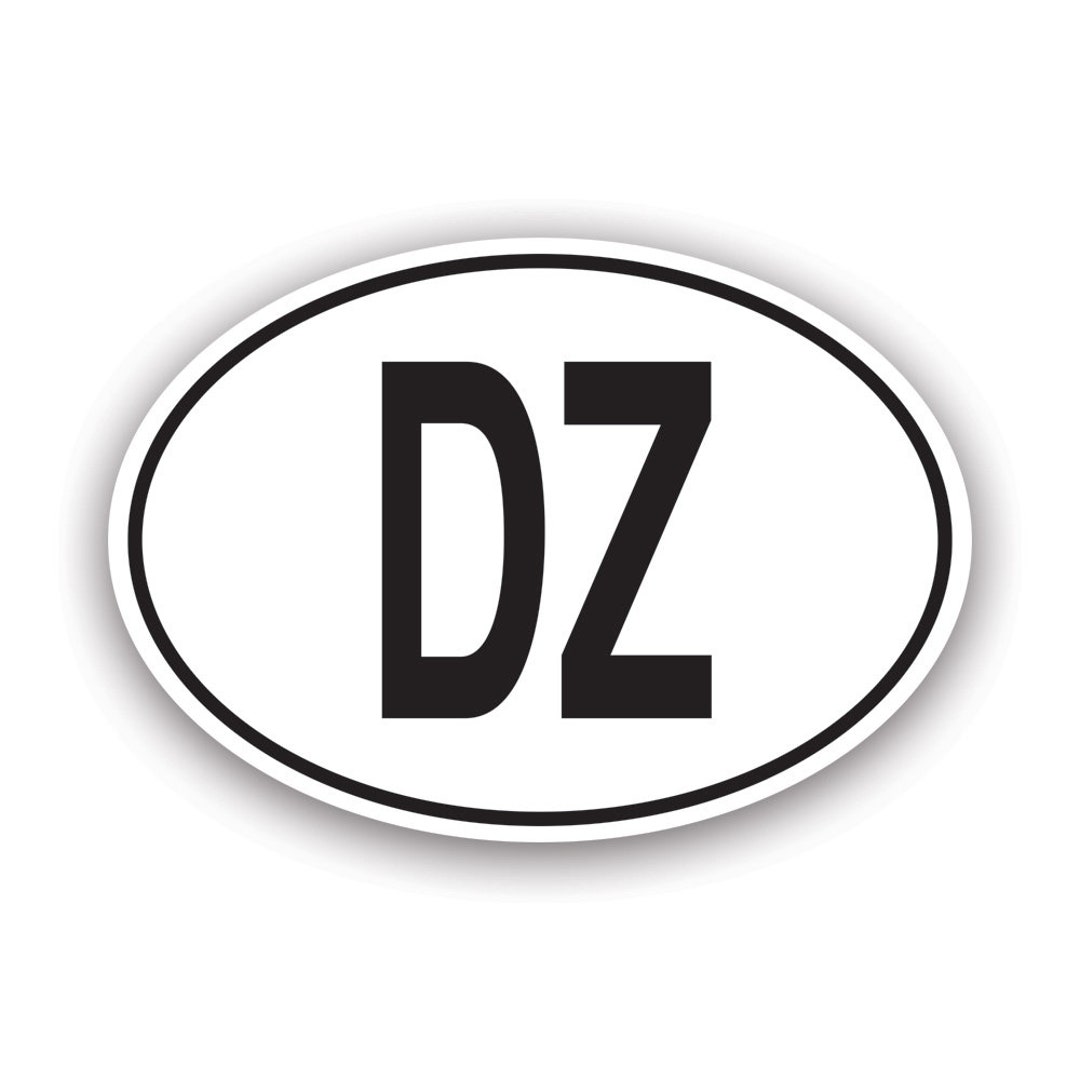DZ Algeria Country Code Oval Sticker - Decal - American Made - UV ...