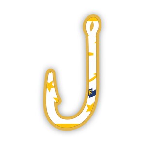Rhode Island Fish Hook Aufkleber - Aufkleber - American Made - UV-geschützt - Flaggen-Fishhook-Winkelangeln