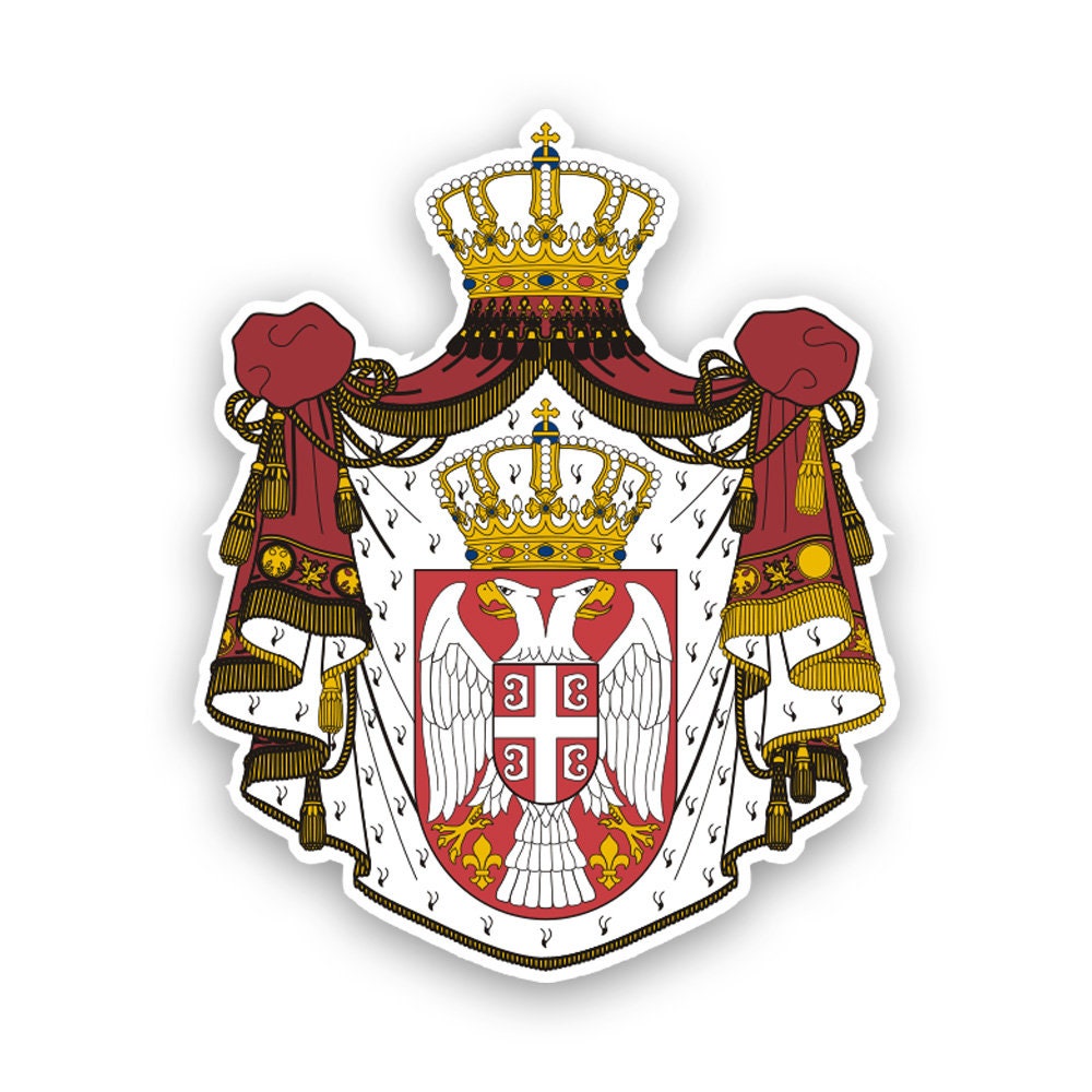 Pegatina del escudo de armas serbio - Calcomanía - Hecho en Estados Unidos  - UV protegido Bandera serbia SRB RS CoA - Etsy México, image size:1000x1000