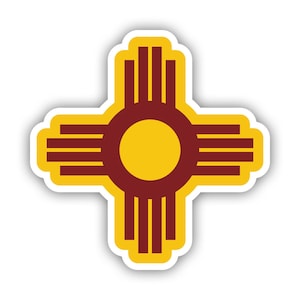 Naklejka Zia New Mexico - Kalkomania - Wyprodukowano w Ameryce - Chronione przed promieniowaniem UV - Pueblo Santa Fe Albuquerque NM v2
