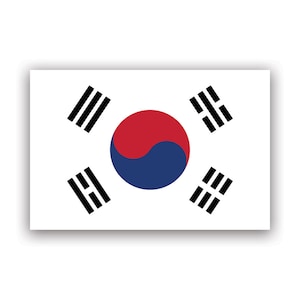 South Korean Flag Sticker - Decal - American Made - UV Protected - korea kor kr
