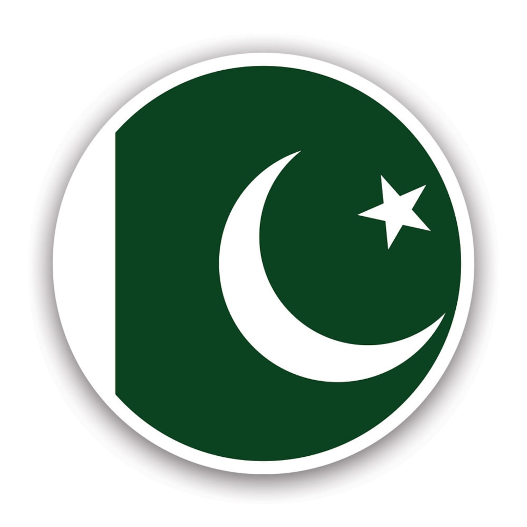 Round Pakistani Flag Sticker Decal American Made UV Protected Pakistan