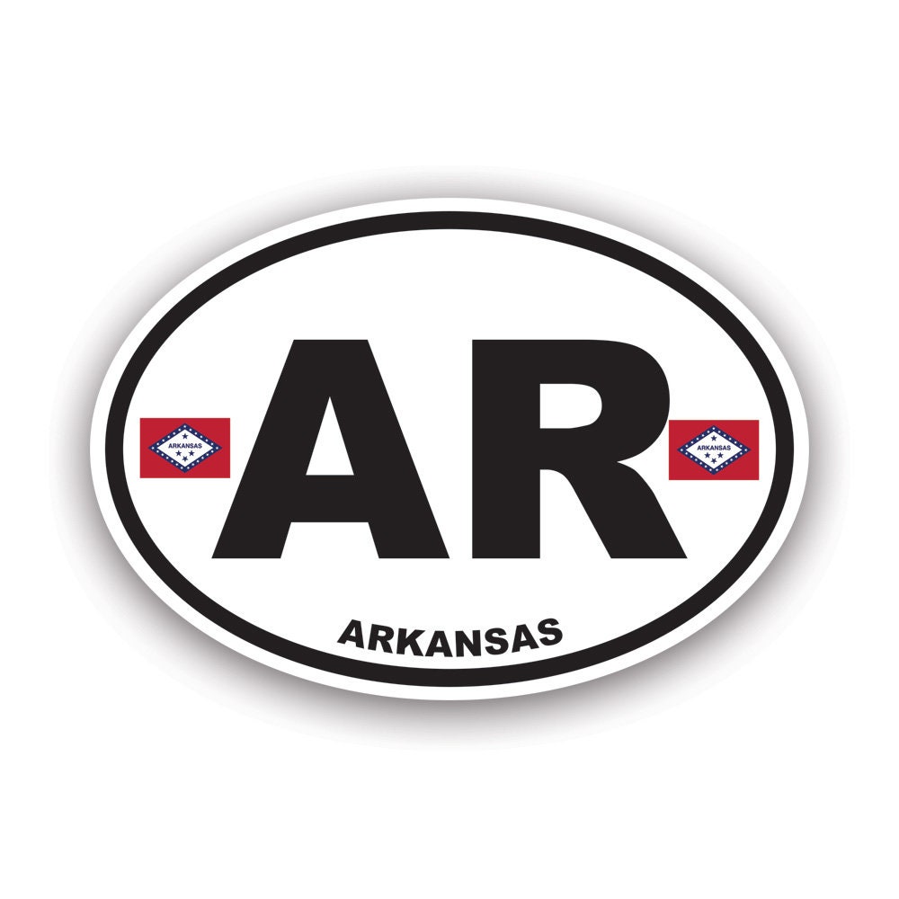 Arkansas Flag Oval Sticker - Decal - American Made - UV Protected Ar ...