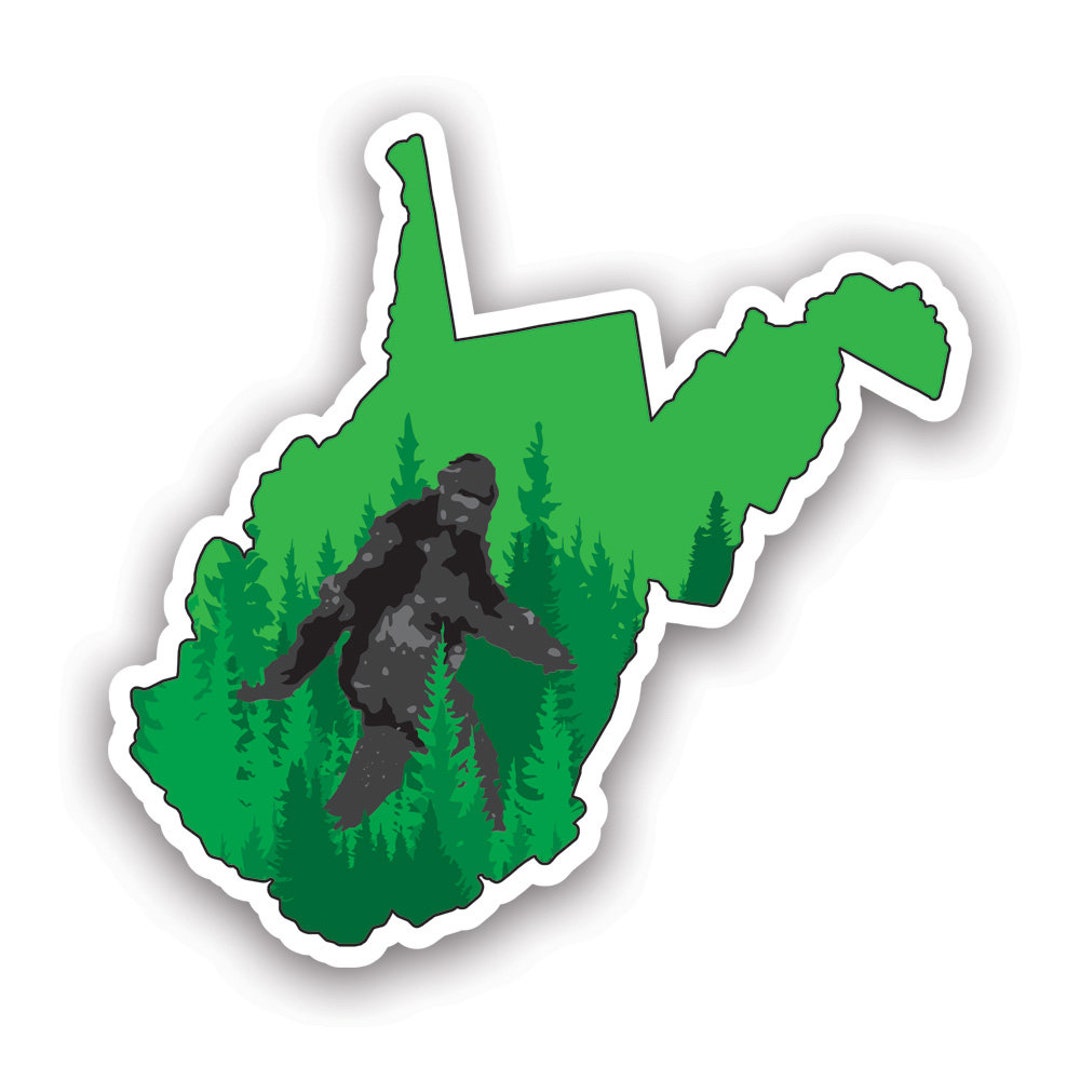 Pegatina De Vinilo 'Permiso De Caza Sasquatch' De West Virginia - 4x3 Pulgadas, Diseño Divertido