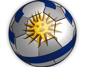 Adesivo da calcio Uruguay - Decalcomania - Prodotto americano - Campo da calcio con bandiera uruguaiana protetto dai raggi UV