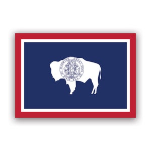 Wyoming Flag Sticker - Decal - American Made - UV Protected state wyomingite wy
