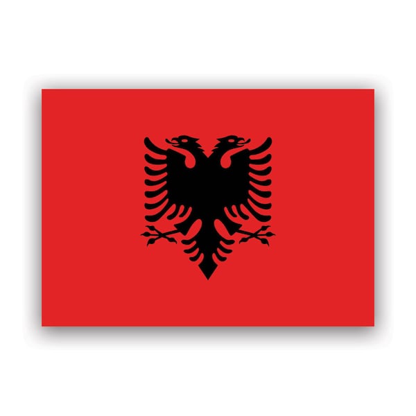 Albanian Flag Sticker - Decal - American Made - UV Protected - albania alb al