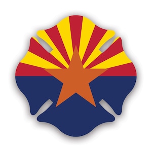 Arizona State Maltese Cross Shaped Sticker - Decal - American Made - UV Protected fire firefighter dept first responder symbol protection