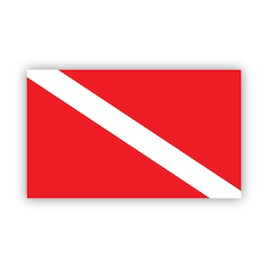 Dive Flag Sticker - Decal - American Made - UV Protected scuba diving diver dive down v2