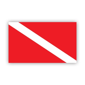 Dive Flag Sticker - Decal - American Made - UV Protected scuba diving diver dive down v2
