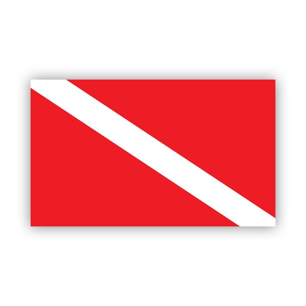 Dive Flag Sticker - Decal - American Made - UV Protected scuba diving diver dive down v2