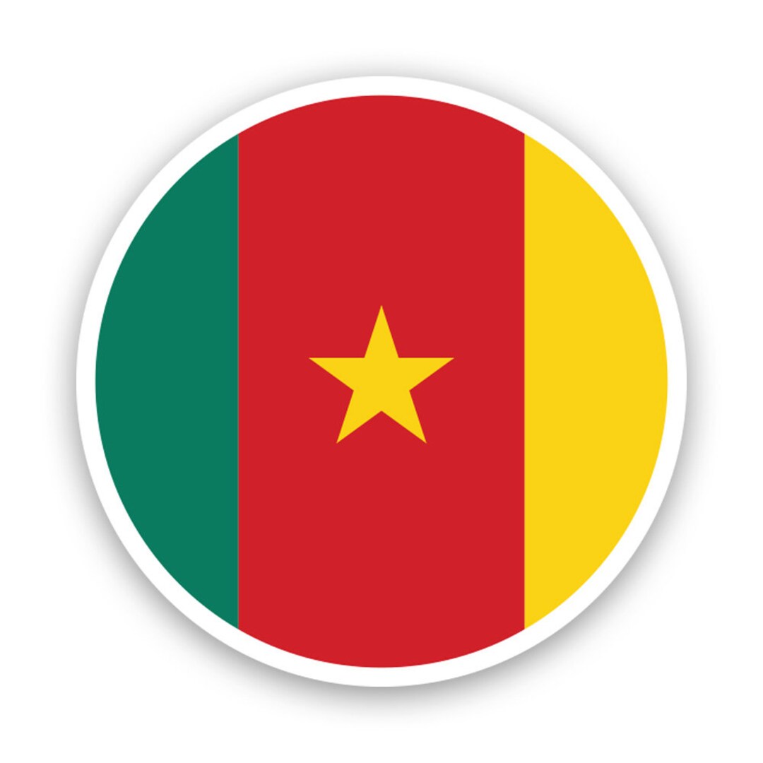 Round Cameroon Flag Sticker - Decal - American Made - UV Protected ...