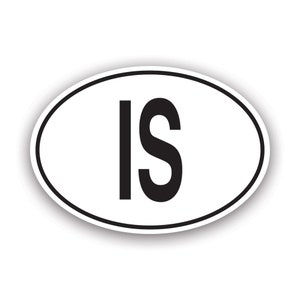 IS Iceland Country Code Oval Sticker - Decal - American Made - UV Protected - icelandic country code euro ovals