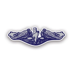 Submarine Warfare Dolphins Sticker - Decal - American Made - UV Protected - sub naval submariner
