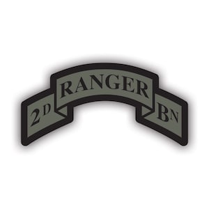 Subdued 2nd Ranger BN Sticker - Decal - American Made - UV Protected - battalion sleeve insignia 75th ranger regiment 2d