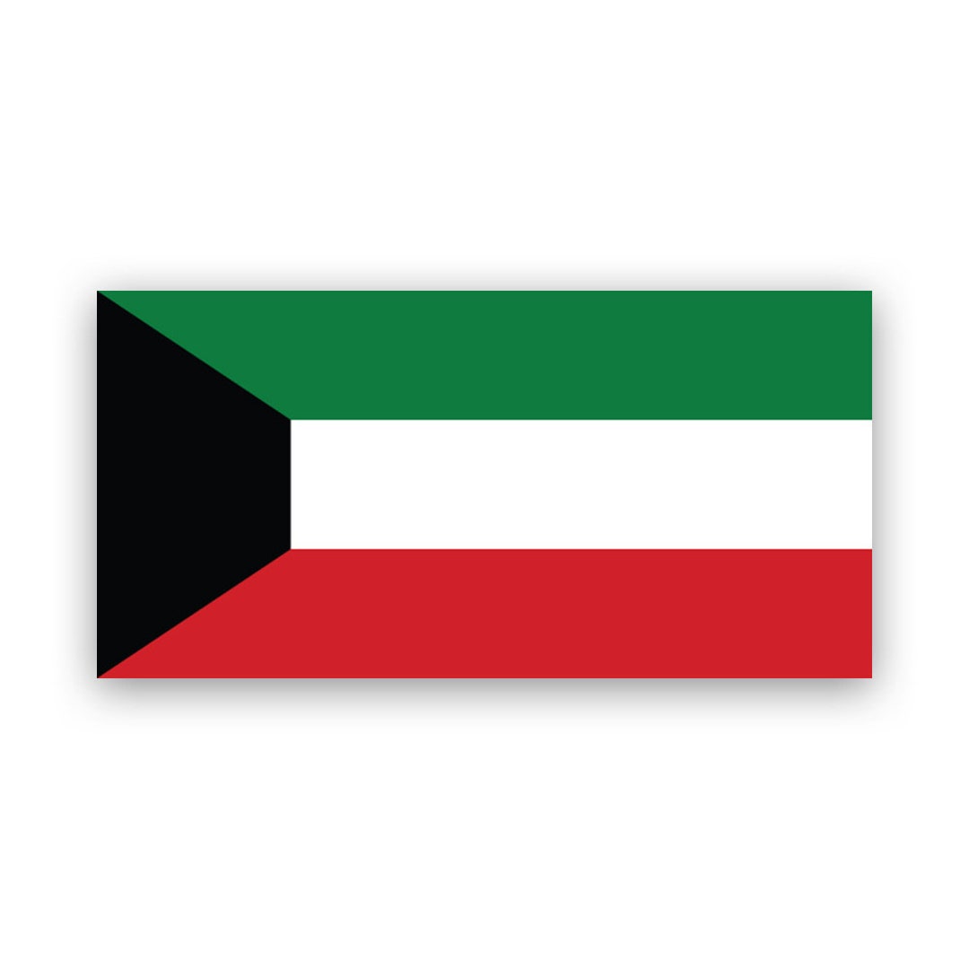 Kuwaiti Flag Sticker Decal American Made UV Protected Kuwait Kwt Kw Etsy