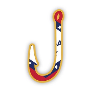Arkansas Fish Hook Aufkleber - Aufkleber - American Made - UV-geschützt - Flaggen-Fishhook-Winkelangeln