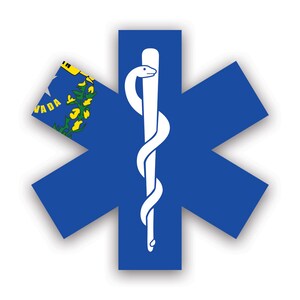 Nevada Star of Life Flag Sticker - Decal - American Made - UV Protected ems emt emergency meidcal services rod of asclepius nv