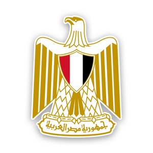 Egyptian Coat of Arms Sticker - Decal - American Made - UV Protected egypt flag egy eg coa