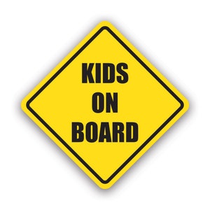 Adesivo Kids On Board - Decalque - Feito na América - Protegido por UV - Sinal de advertência de segurança para crianças