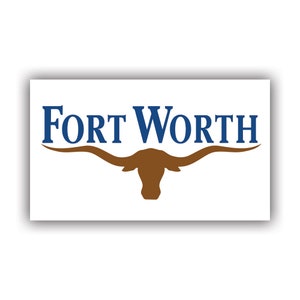 Fort Worth City Flagge Aufkleber - Aufkleber - American Made - UV geschützt - Texas tx Tarrant County
