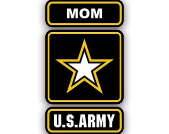 Calcomanía de mamá del ejército - Calcomanía - Fabricada en Estados Unidos - Protección UV - Rangers rangers servicio servido veterano veterano EE. UU. EE. UU. EE. UU. madre