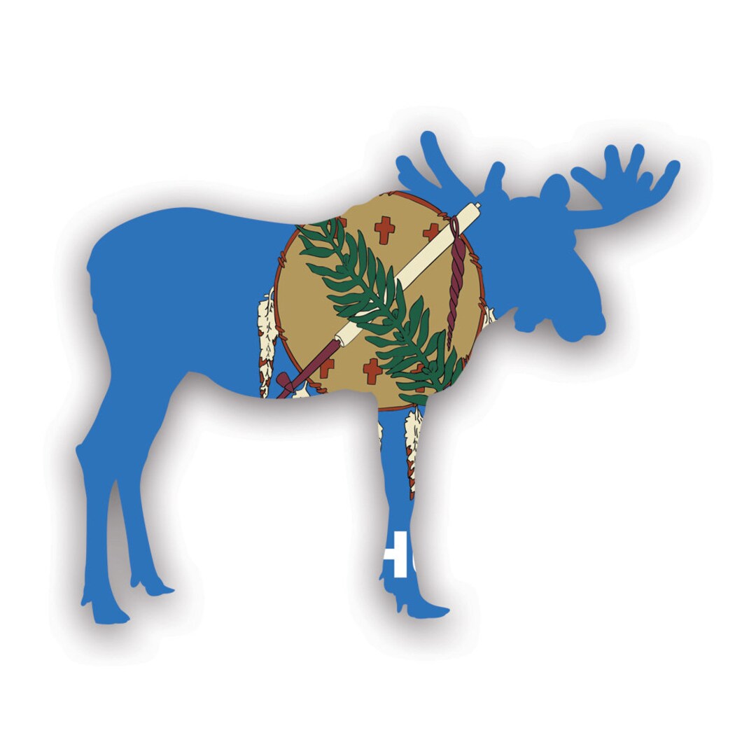 Oklahoma Moose Shaped Flag Sticker Decal American Made UV Protected Ok