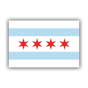 Adesivo bandiera di Chicago - Decalcomania - Prodotto americano - Protezione UV - città di Chicago