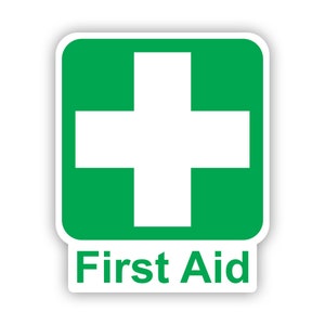 First Aid Sticker - Decal - American Made - UV Protected oh&s occupational health and safety public safety