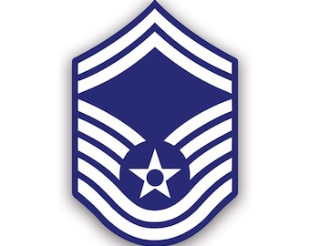 Sticker E-8 Senior Master Sergeant SMSgt OR-8 sticker - sticker - Amerikaanse makelij - UV-beschermde 8e onderofficier