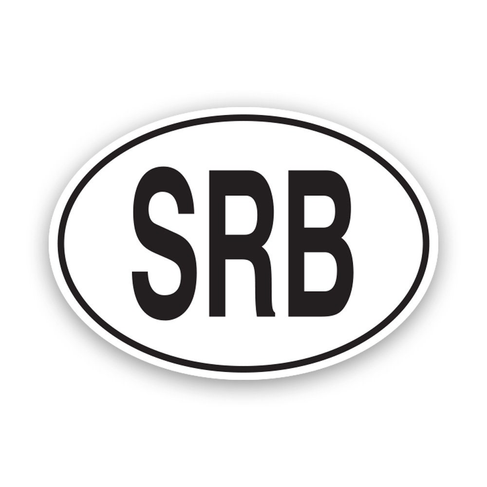 Autocollant Ovale Serbie Pour Téléphone Portable - Code Pays SRB, 1.25" X 0.87", Neuf