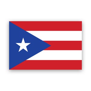 Etiqueta engomada de la bandera de Puerto Rico - Calcomanía - Fabricado en Estados Unidos - Protección UV - pr rico