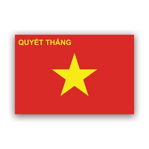 Flag of the People&#39;s Army of Vietnam Sticker - Decal - American Made - UV Protected determined to win viet vietnamese