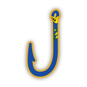 Nevada Fischhaken Aufkleber - Aufkleber - American Made - UV geschützt - Flagge Fischhaken Winkelangeln