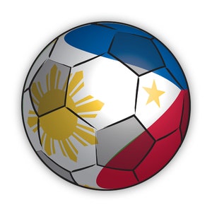 Adesivo de futebol das Filipinas - Decalque - Feito na América - Campo de futebol com bandeira filipina pinoy protegida contra UV