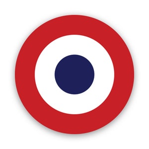 French Air Force Roundel Sticker - Decal - American Made - UV Protected - cdaoa france fra fr air force national insignia military aircraft