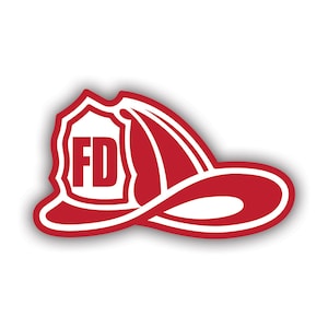 FD Fire Department Helmet Sticker - Decal - American Made - UV Protected - fireman firefighter first responder