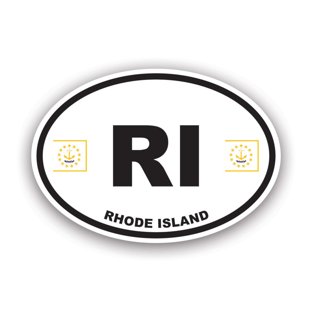Ri Icon Sticker Rhode Island Flag Oval Sticker - Decal - American Made - UV Protected ...