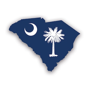 South Carolina State Flagge Aufkleber - Aufkleber - American Made - UV geschützt sc