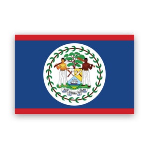 Belizean Flag Sticker - Decal - American Made - UV Protected - belize blz bz