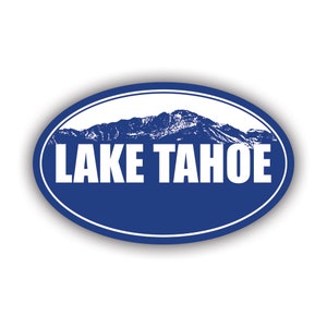 Oval Lake Tahoe Sticker - Decal - American Made - UV Protected - snow ski skiing mountain euro oval