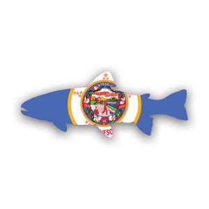 Minnesota State Shaped Forelle Aufkleber - Aufkleber - American Made - UV Geschützt mn Fly Fishers Fishers Süßwasser Angler salmonidae